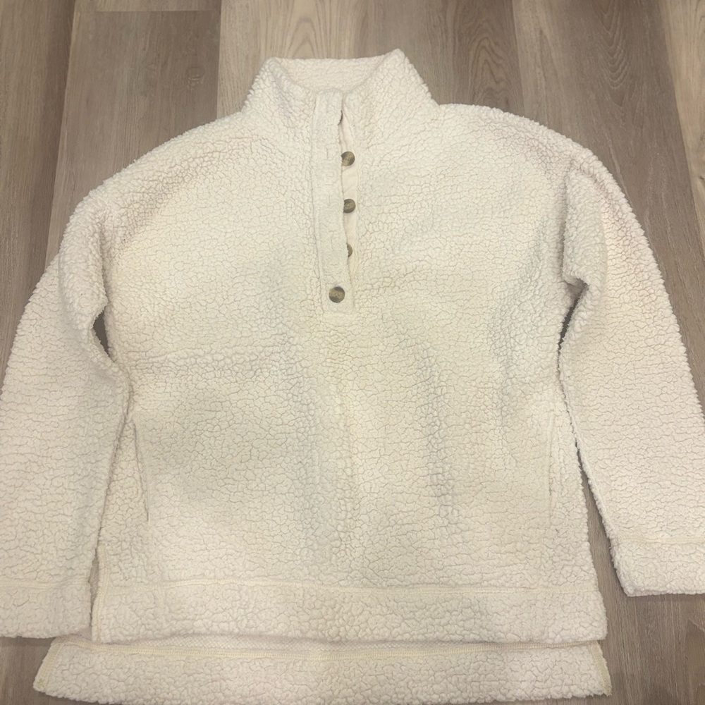 aerie Cozy Ivory Sherpa Jacket